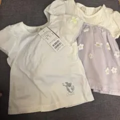 プティマイン　プリンセス　アリエル　花の刺繍 Tシャツ 90cm