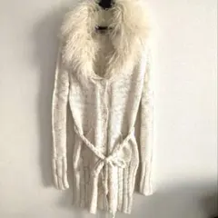 美品☆minimumminimumミニマムミニマム ファー付きロングカーディガン