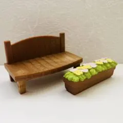 シルバニアファミリー　ベンチ&お花　2点セット　きらめくふんすいの大きなお家