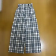 GU チェック柄 ワイドパンツ　140