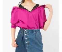 【最終値下げ】CECIL Mc BEE ビッグシャツ　肩出