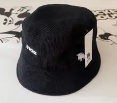 新品未使用★moz コーデュロイ バケットハット 黒 刺繍入り 男女兼用