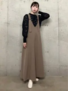 センスオブプレイス　スカート　ワンピース フレアジャンパースカート