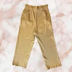 【ADAM ET ROPE】リラックスプリーツパンツ イエロー　F