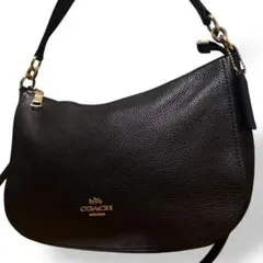 美品　コーチ　2way　ショルダーバッグ　ハンドバッグ　斜め掛け　レザー　黒