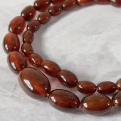 琥珀 楕円 グラデーションネックレス クリアアンバー