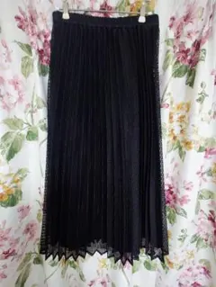 COMME CA ISM ロングスカート プリーツ 黒