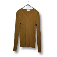 アーバンリサーチドアーズ DOORS（S）Vネック リブニット ブラウン系 無地