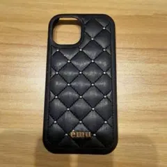 ému キルティング調 iPhoneケース ブラックのサムネイル