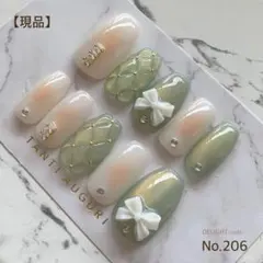 現品】ネイルチップ♡イエロー 黄色 量産型地雷韓国ワンホンイニシャル