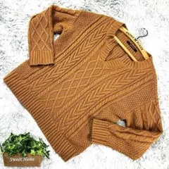 良品❗️【Lugnoncure】ケーブルキーネック針織衫 (F) 黃土色