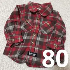 【美品】GrinLab チェック柄シャツ 80cm