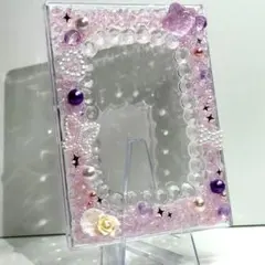 デコ硬質ケース トレカケース ハンドメイド ピンク パープル ⑰