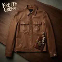 PRETTY GREEN 本革 レザージャケット ブラウン M 2026年最新】Pretty Green メンズ レザージャケット・ライダースの人気