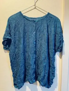 ISSEY MIYAKE me 半袖カーディガン ブルーのサムネイル