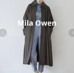ミラオーウェン　ステンカラーケープ風オーバーコート　スプリングコート