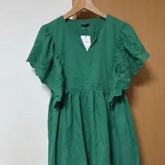 ワンピース　レース　緑