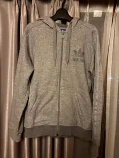 adidas グレー ジップアップパーカー Sナイキアンダーアーマー