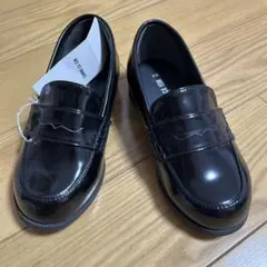 新品未使用☆コムサイズム　黒　ベーシック　ローファー18㎝