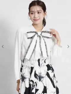 CELFORD セルフォード ボウタイ　ビッグリボン　シアーブラウス　ホワイト ビッグリボンセミシアーブラウス(ブラウス・シャツ)｜TOPS（トップス