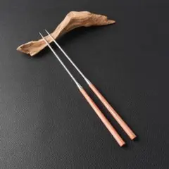 盛箸 箸先150mm全長290mmステンレス製 花梨丸柄 盛り付け箸 和食料理用のサムネイル