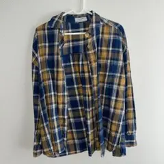 BACK NUMBER チェック柄長袖シャツ M