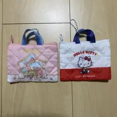 サンリオ　レトロレッスンバッグ　ミニキーホルダー　ガチャガチャ 2個セット