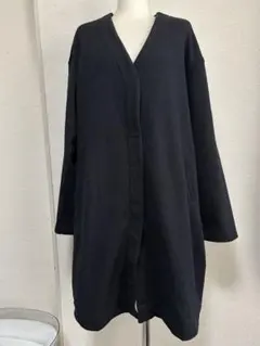 無印良品サイズL黒ニットコートジャケット♭7015#のサムネイル