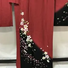 【美品】 道行 身丈89.5cm 裄丈67cm 正絹 秀品 【中古】 リサイクル着物】道行コート 身丈93cm 樺色 ボカシ模様 正絹 Aランク