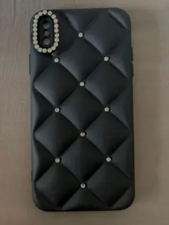 iPhone XS Max スマホケース ラインストーン ブラックのサムネイル