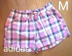 adidas チェック ショートパンツ M
