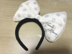 ビッグリボンカチューシャ　白　ミニー