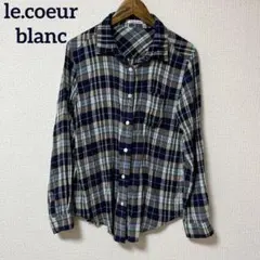 le.coeur blanc チェックシャツ　クリンクル長袖シャツのサムネイル