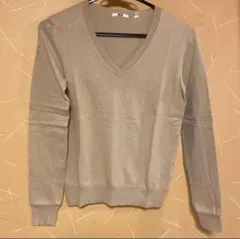 ユニクロ UNIQLO Vネック Vネックセーター 長袖 カシミヤ ベージュ
