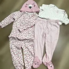 Carter's ベビー服 フラミンゴ柄 3点セット ロンパース　足つき