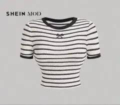SHEIN MOD ストライプ ニット Tシャツ