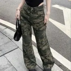 SHEIN 迷彩 デニムパンツ L