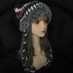 店*.様 【ゲリラオークションstart】181ハンドメイド　猫耳ニット帽　紐付