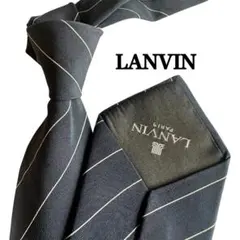 LANVIN ランバン　黒　ストライプ柄　レジメンタルタイ　ネクタイヴィンテージ