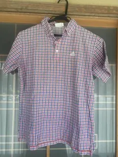 adidas ポロシャツ Mサイズ チェック柄