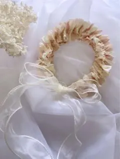 リボンクラウン　ベビークラウン　ベージュ　フォトアイテム