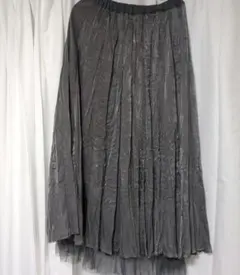 ローリーズファーム　グレー プリーツフレアスカート Fサイズ