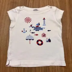 familiar ファミリア 半袖Tシャツ 100 マリン 灯台 船 肩ボタンのサムネイル
