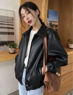 DAZY スラントポケット PUレザー ジャケット
