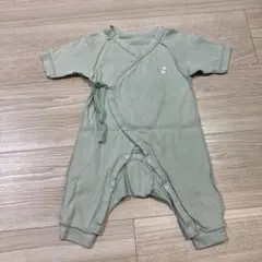 ミントグリーン ラップスタイルロンパース 60