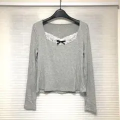 その16. リボン×レース長袖トップス ribbon & lace longT