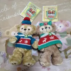 ダッフィー&シェリメイ クリスマスぬいぐるみバッジ
