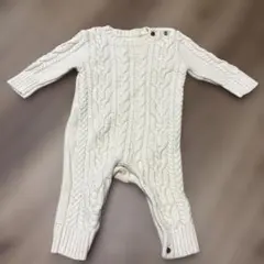 baby GAP アイボリー ケーブル編みロンパース 3-6ヶ月