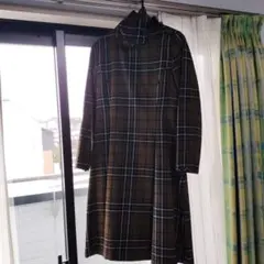 美品⁂ヨークランド⁂膝丈ウールワンピース　チェック　リボン　のだめ　上野樹里　L 美品⁂ヨークランド⁂膝丈ウールワンピース チェック リボン のだめ 上野