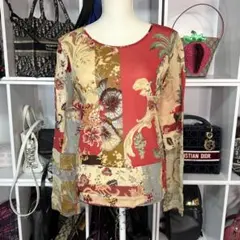ケンゾー　花柄カットソー　フラワープリント　黄色　コットン100%　ボタニカル KENZO - ケンゾー 花柄カットソー フラワープリント 黄色 コットン100